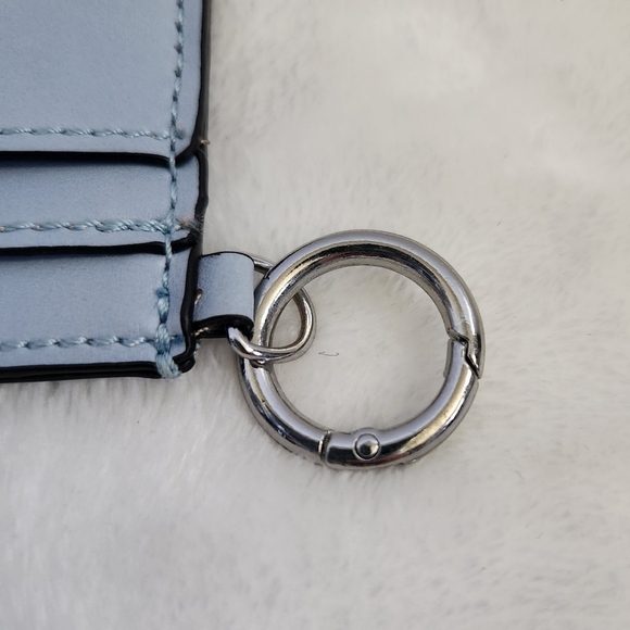 Nine West Leather Aqua Light Baby Blue Card Cash Case Wallet - Picture 4 of 8